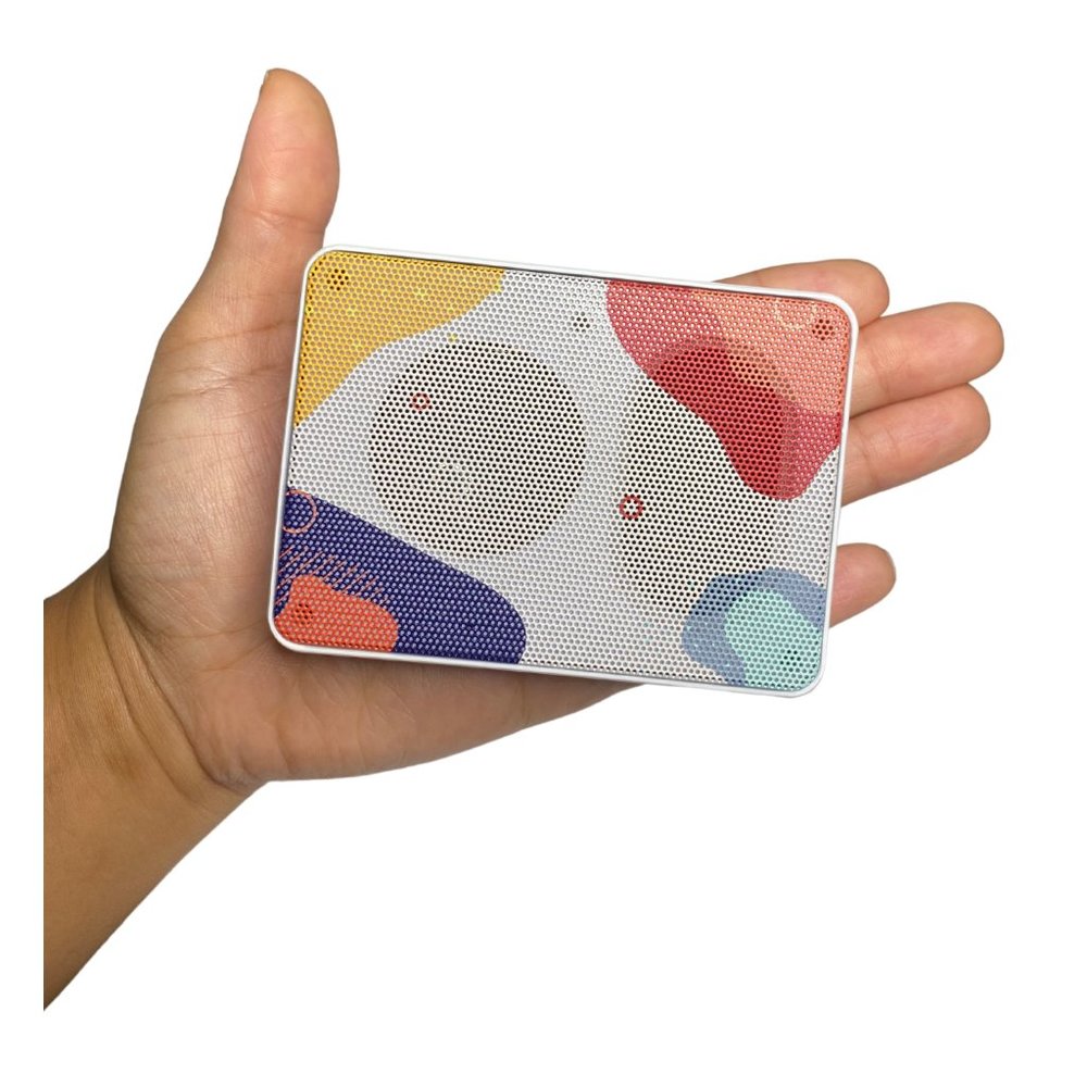 NEW Mini Boxanne White Abstract Print Wireless Speaker w/ microphone